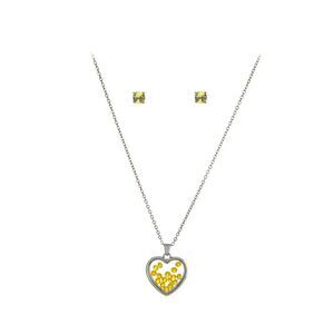 The Skyline Collection November Birthstone Yellow Topaz Heart Jewelry Set